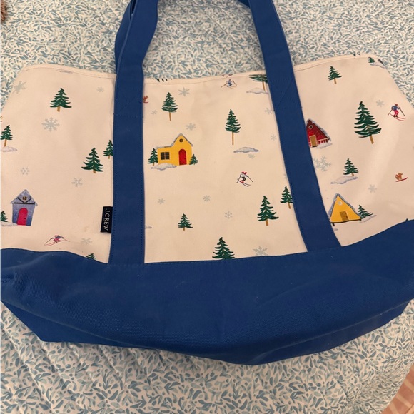 J. Crew Ski Structured Canvas Tote w/Zipper - Picture 3 of 7